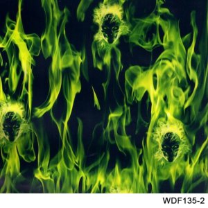 Kingtop 1m Width Skulls and Flame Design Hydrographic Dipping Liquid Image Hydrographic Film Wdf135-