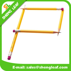 Debossed Logo Sharpened Hexagon Pencil with Rubber (SLF-WP010)