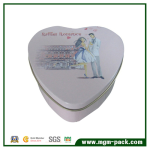 Heart-Shaped Tin Box for Gift and Storage