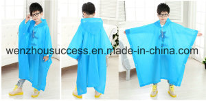 Kid′s Polyester/PU Printed Rain Poncho