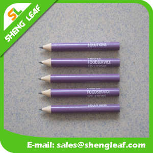 Purple Round Short Pencil with One Print Logo Color